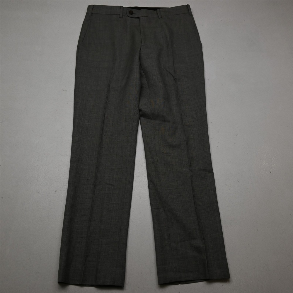 Indochino 29x29 Gray Sharkskin Wool Flat Front Straight Dress Mens Pants